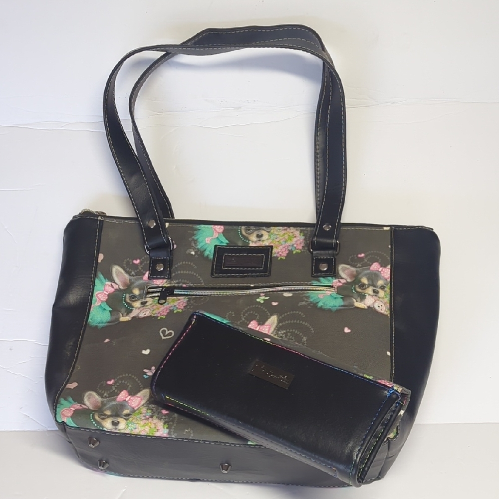 Chic Black and Multicolor Shoulder Bag